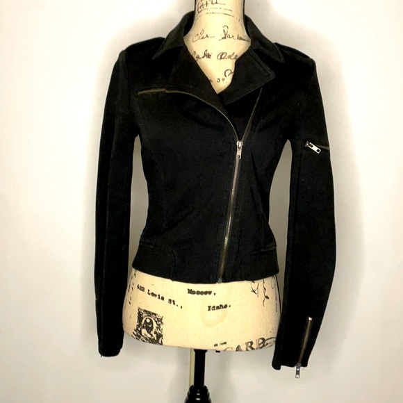Surfer size small black jacket with zipper embellishments. - Picture 1 of 3